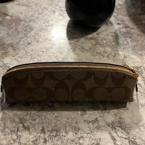 Coach pencil case brown